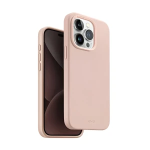 Uniq case for iphone 15 pro hybrid magclik charging lino hue, pink