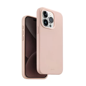 Uniq case for iphone 15 pro hybrid magclik charging lino hue, pink