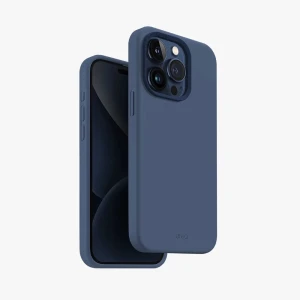 Uniq case for iphone 15 pro hybrid magclik charging lino hue, blue