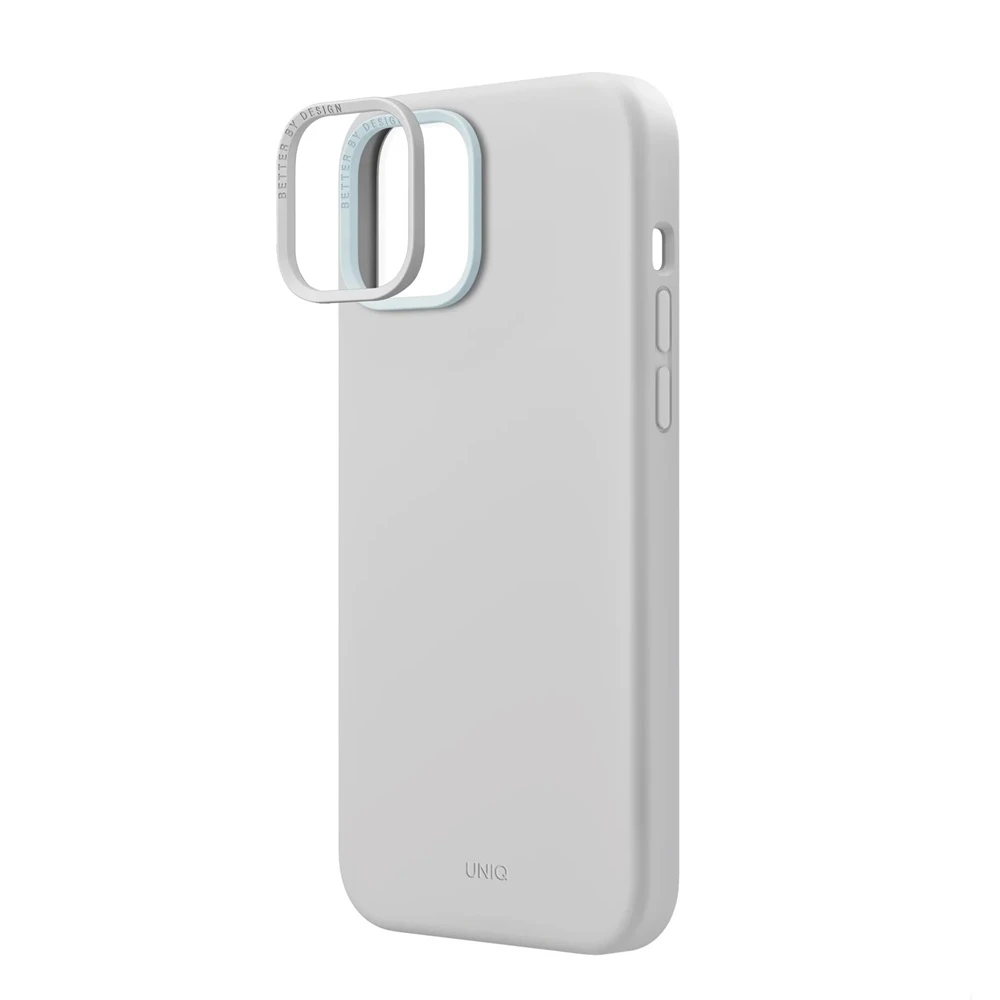 Uniq case for iphone 15 hybrid magclik charging lino hue, grey  3