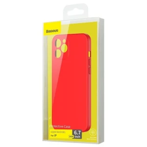 Baseus case liquid silicone gel protective iphone 12 pro max, red Thumbnail 3