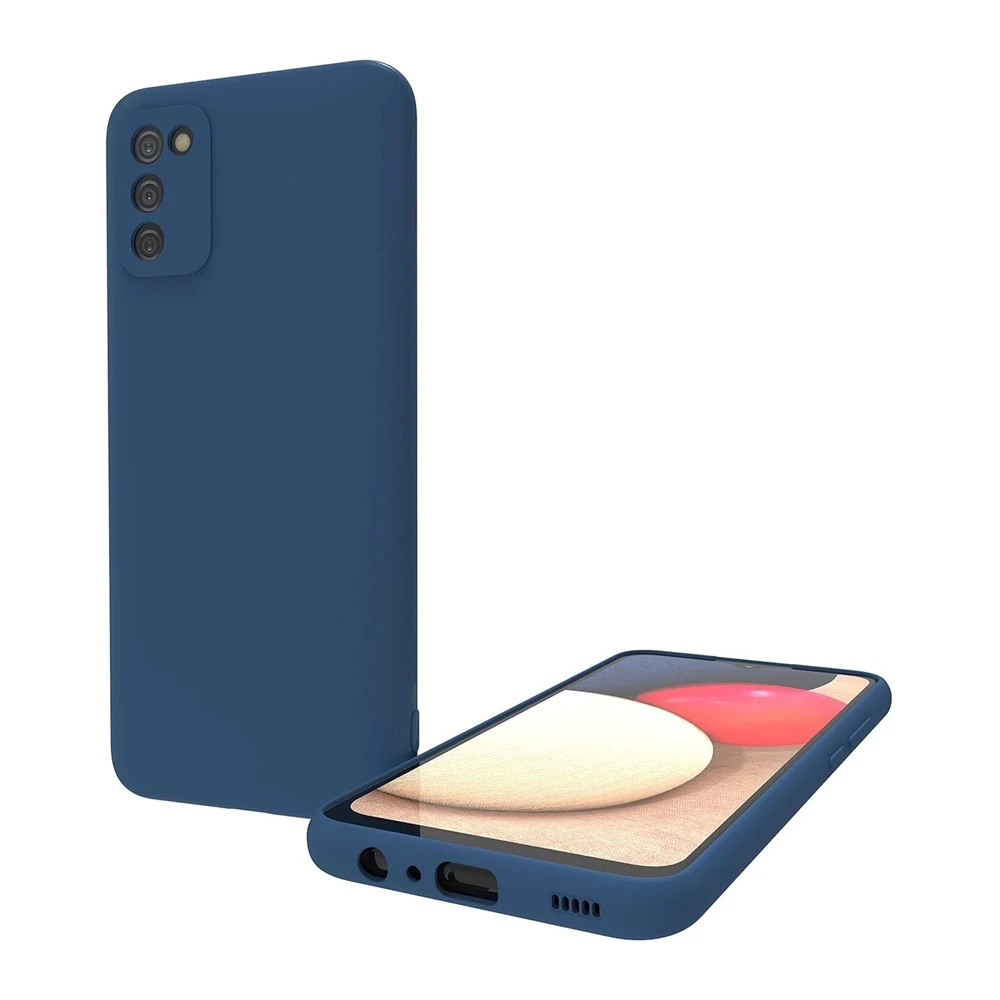 Чехол liquid silicone для samsung a02s, синий 3