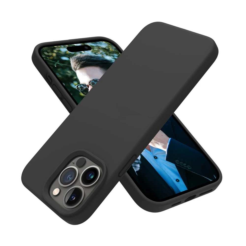 Helmet case liquid silicone iphone 14 pro max, black 2