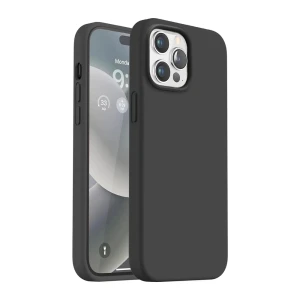 Чехол helmet case liquid silicone для iphone 14 pro max, черный