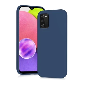 Чехол liquid silicone для samsung a03s, синий