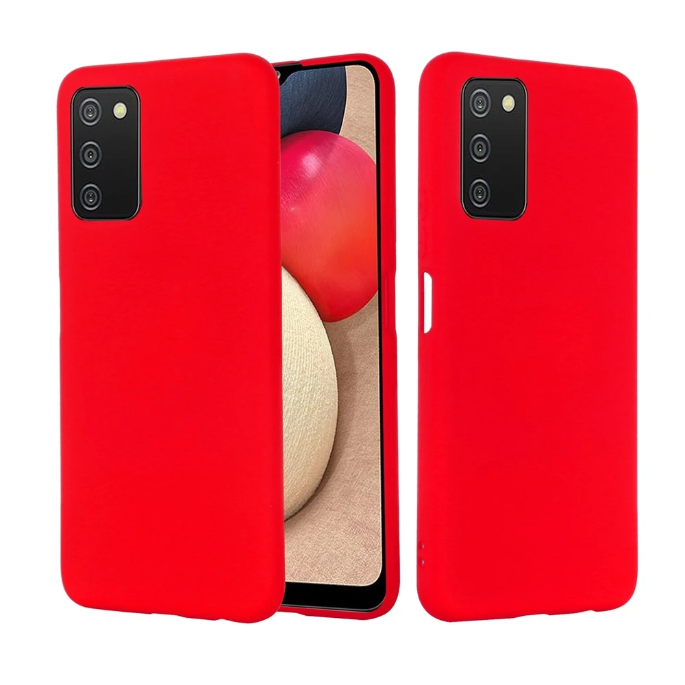 Чехол liquid silicone для samsung a03s, красный 3