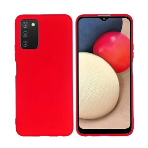 Чехол liquid silicone для samsung a03s, красный