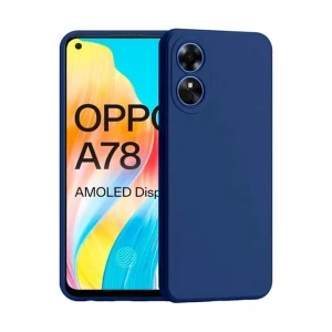 Helmet case liquid silicone oppo a78 4g, blue