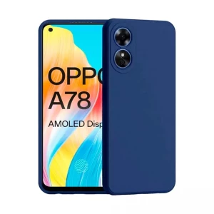 Helmet case liquid silicone oppo a78 4g, blue