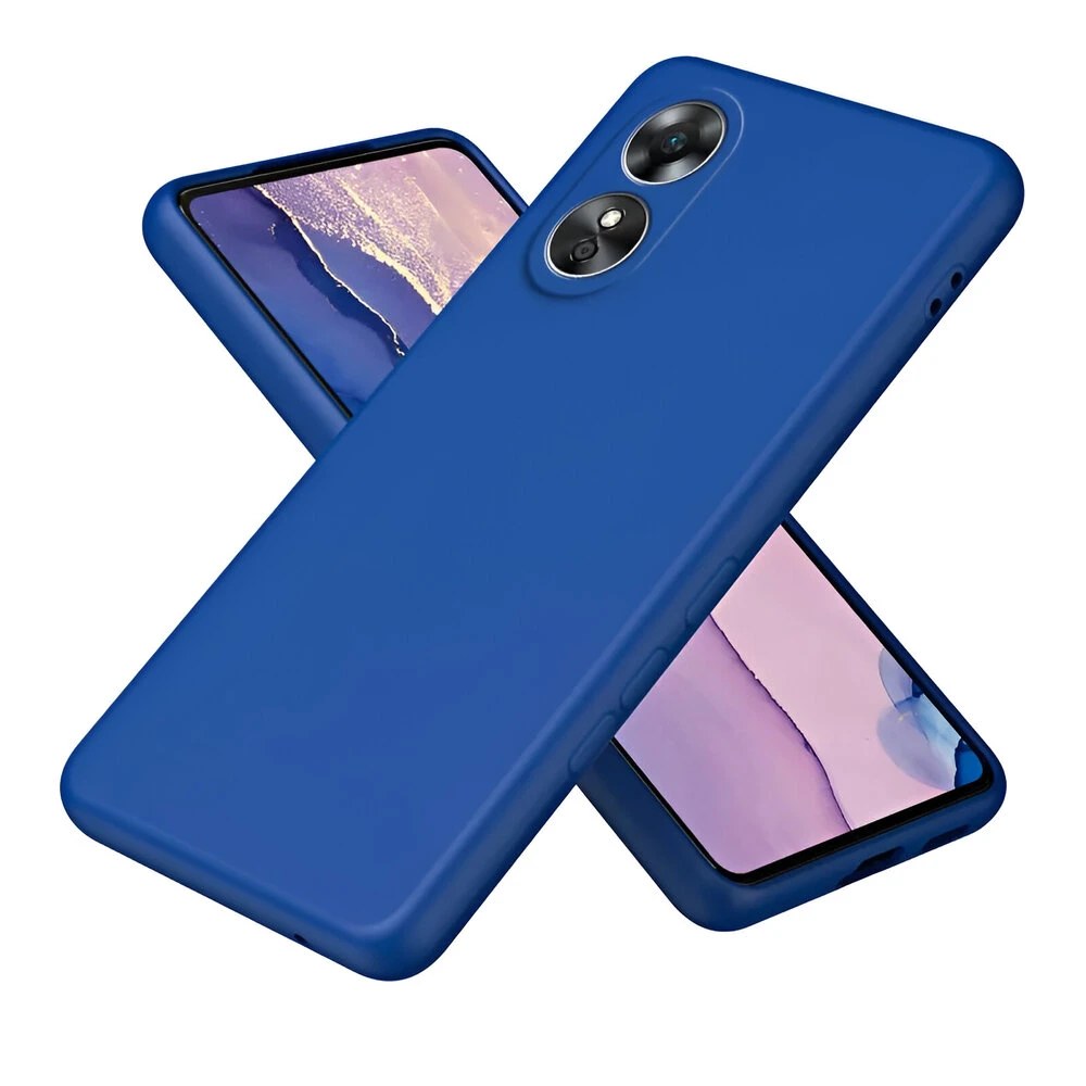 Чехол liquid silicone для oppo a17, синий 2