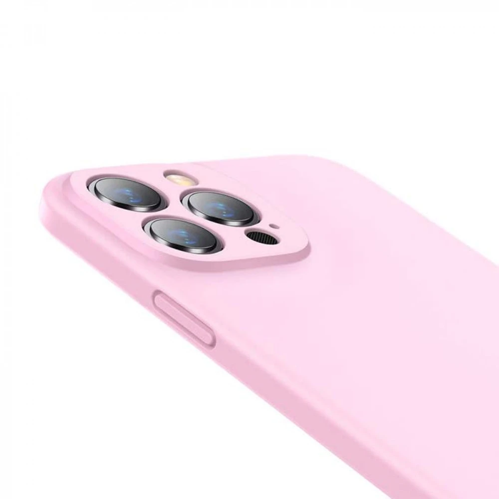 Baseus case liquid silica gel защитный чехол для iphone 13 pro, розовый 2