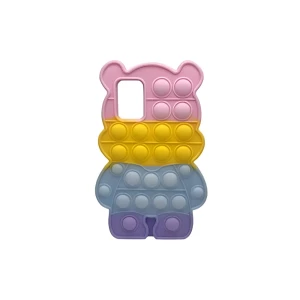 Чехол liquid silicone popit bear для samsung a32, микс
