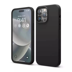 Чехол helmet liquid silicone для iphone 14 pro, черный