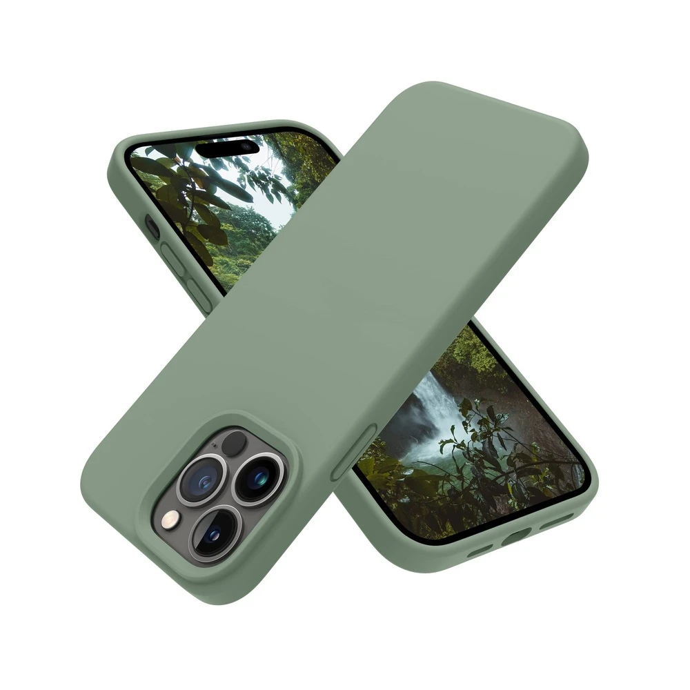 Helmet case liquid silicone iphone 14 pro max, green 2