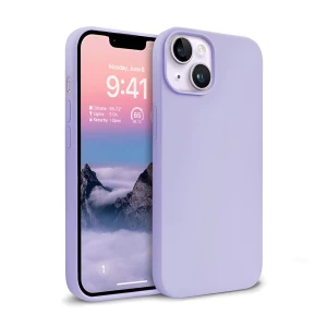 Чехол helmet liquid silicone для iphone 15 plus/14 plus, лиловый