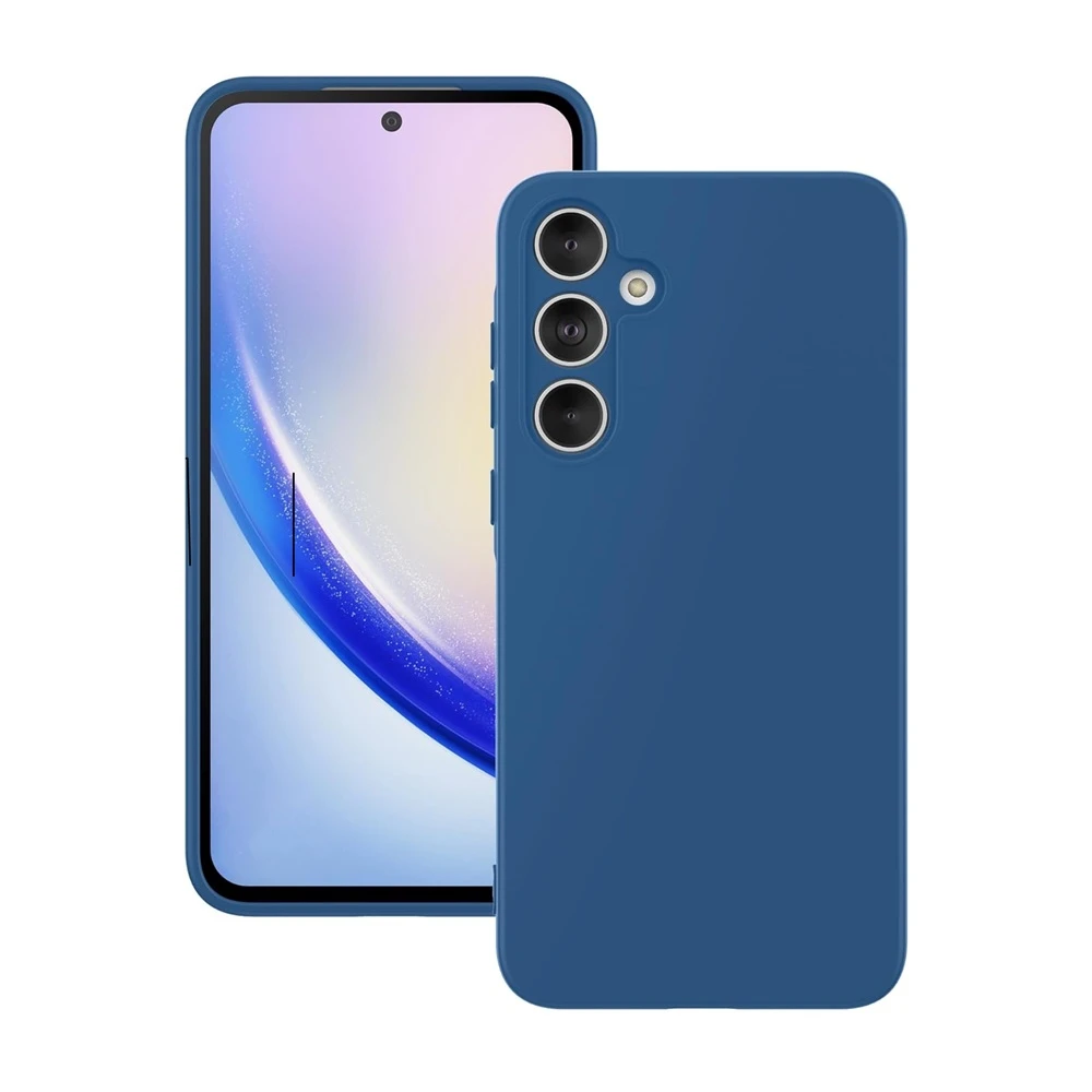 Woo case liquid silicone для samsung a35 5g, синий 3