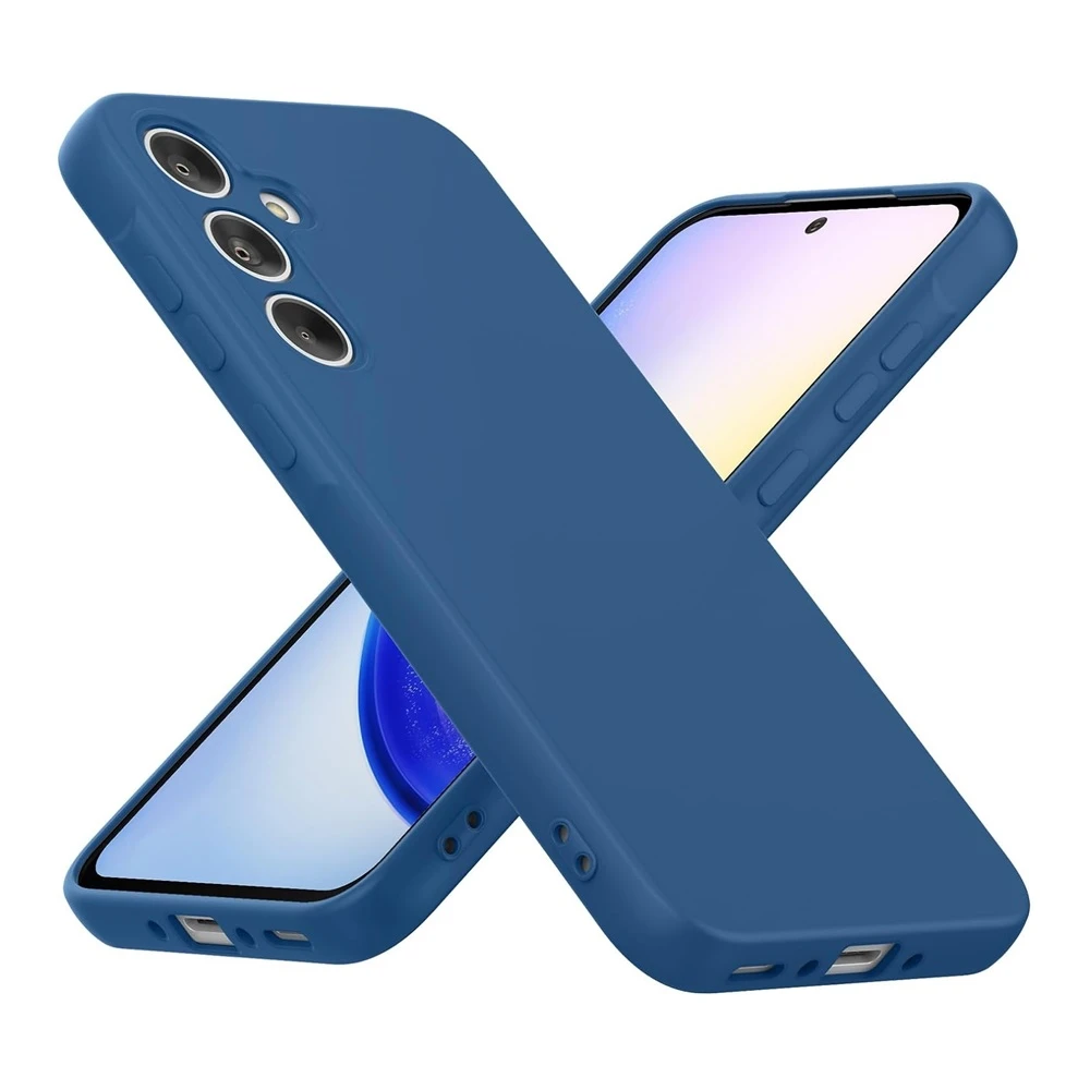 Woo case liquid silicone для samsung a35 5g, синий 2