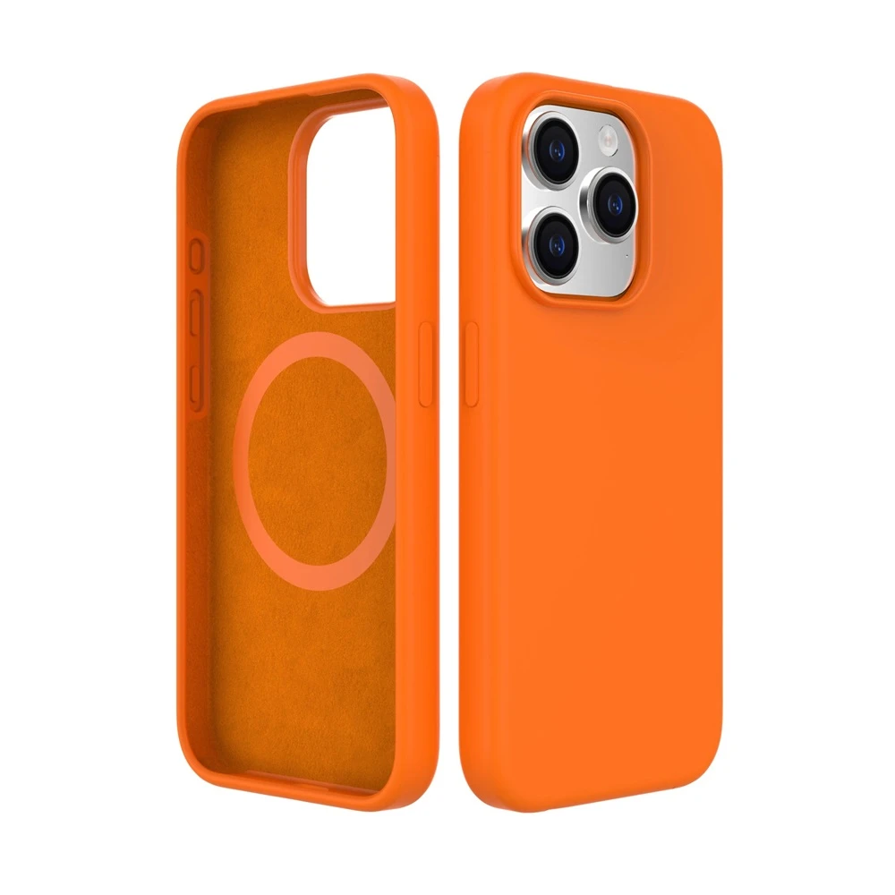 Helmet case liquid silicone iphone 14 pro, orange 2
