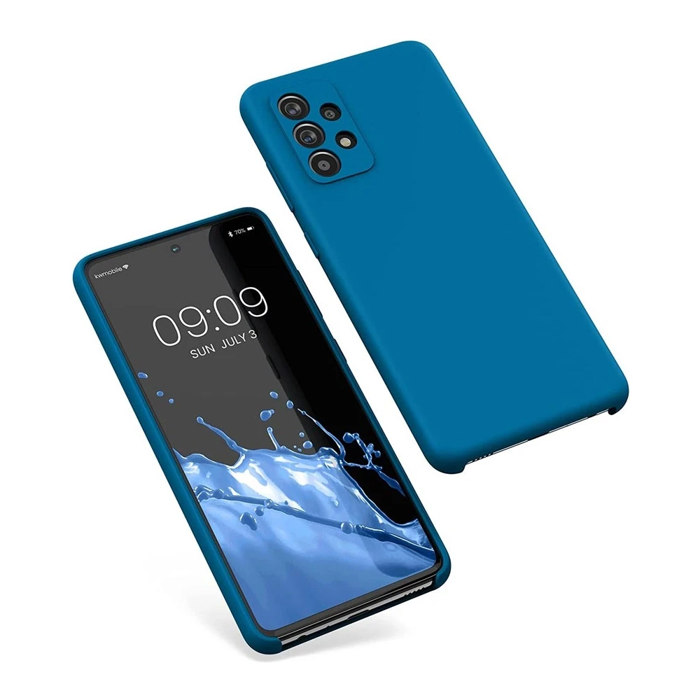 Helmet case liquid silicone samsung a72, denim blue 2