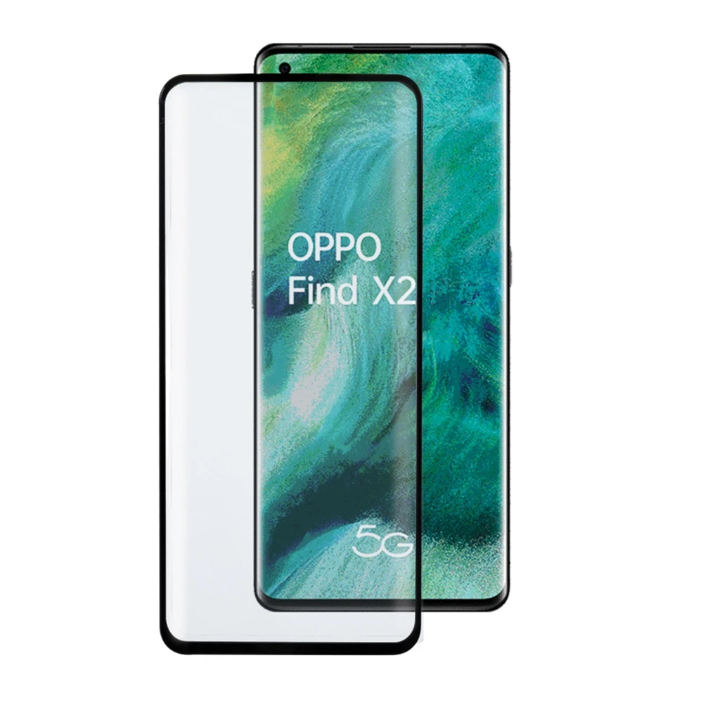Защитное стекло helmet diamond glass 4d для oppo find x2, черное 2
