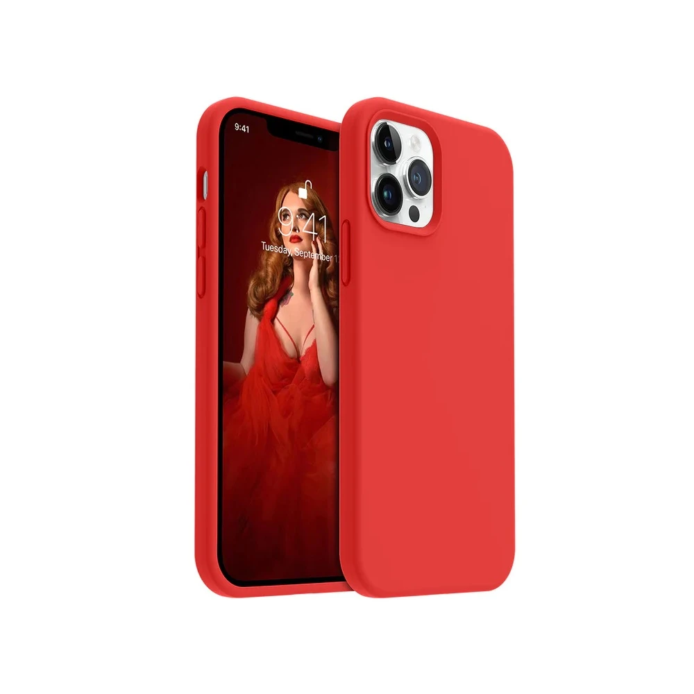 Helmet case liquid silicone iphone 12 pro, red 3