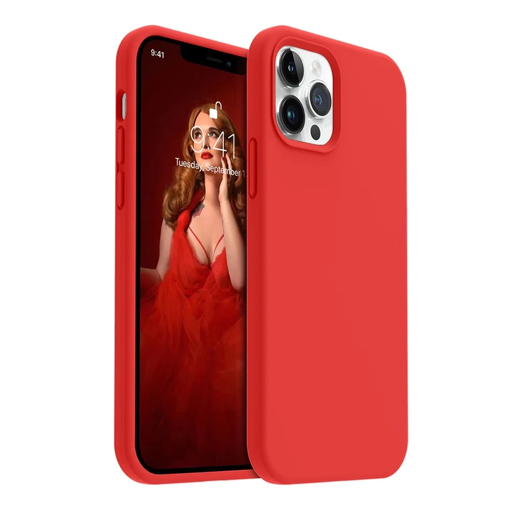 Helmet case liquid silicone iphone 12 pro max, red 2