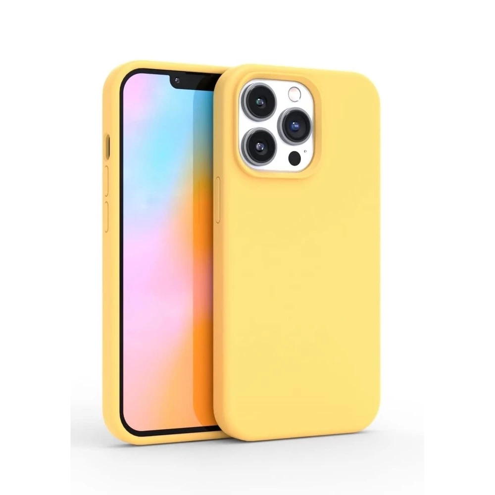 Чехол helmet liquid silicone для iphone 12 pro max, желтый 2