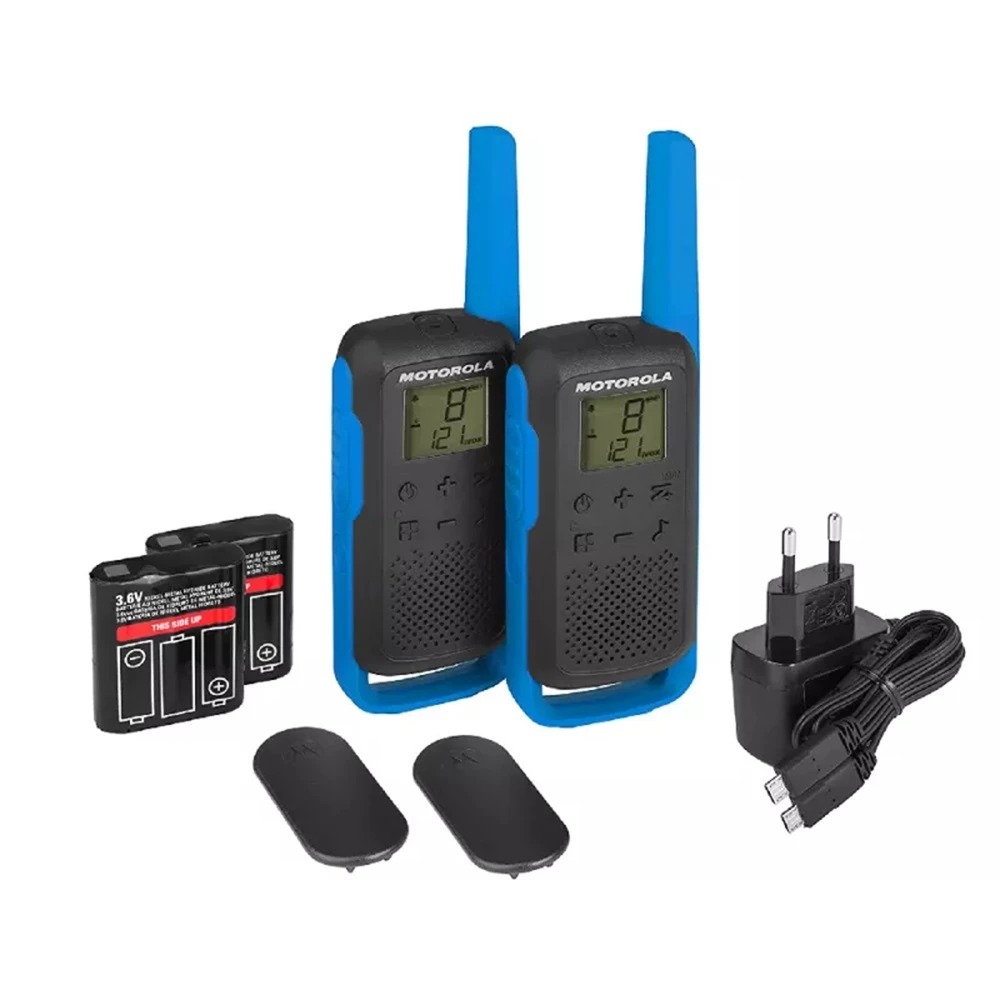 Motorola walkie-talkie talkabout t62, twin, 16 channels, 8km, blue/black 2