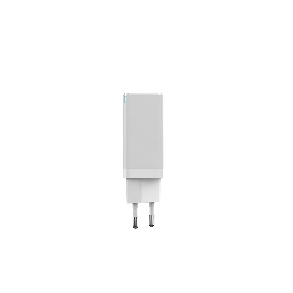 Helmet wall charger gan 1*usb-a+2*type-c 65w 6a, white 2