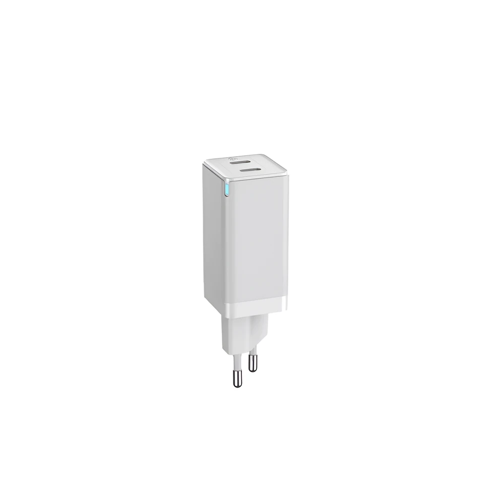 Helmet wall charger gan 1*usb-a+2*type-c 65w 6a, white 3