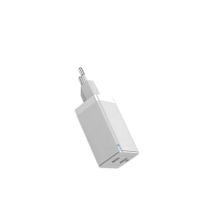 Зарядное устройство helmet wall gan 1*usb-a+2*type-c 65w 6a, белое
