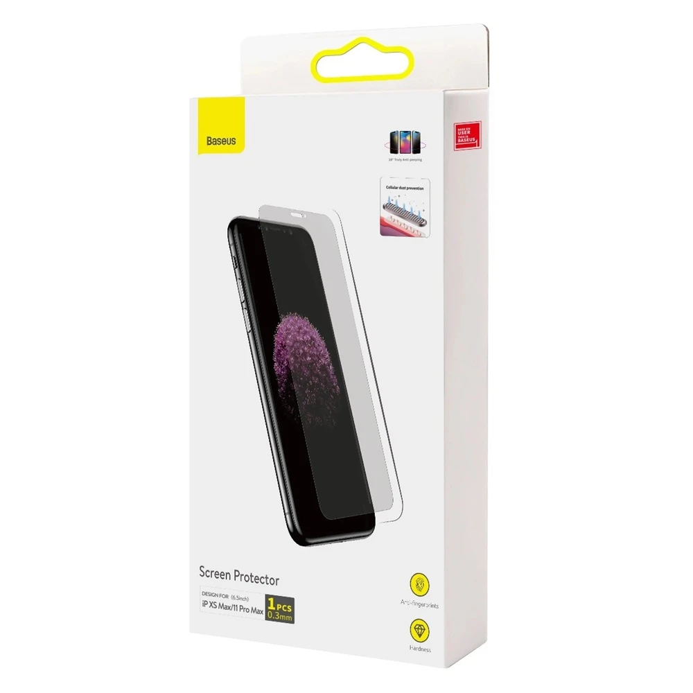 Baseus full cover tempered glass screen protector for apple iphone 11 pro max 3