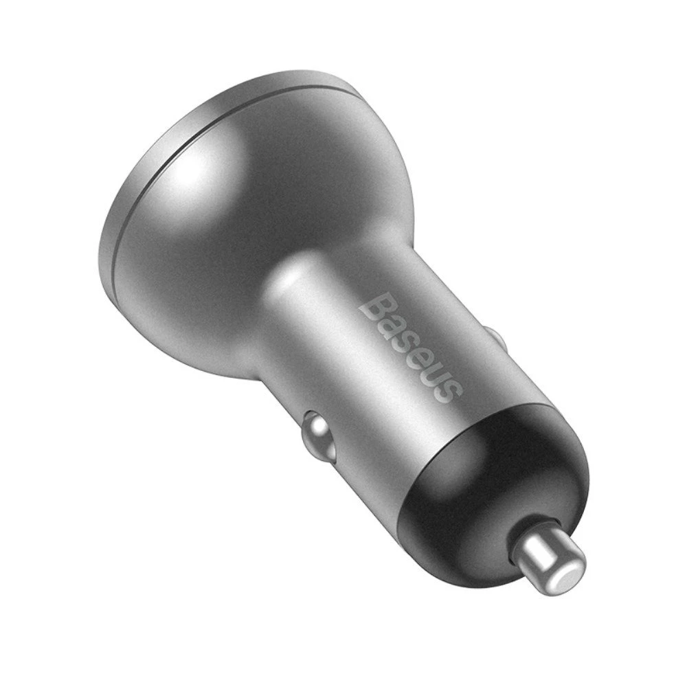 Baseus car charger 2xusb fast charge 24w, grey 2