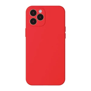 Baseus case liquid silicone gel protective iphone 12 pro, red