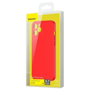 Baseus case liquid silicone gel protective iphone 12 pro, red Thumbnail 3