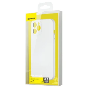 Baseus case liquid silicone gel protective iphone 12 pro, white Thumbnail 3