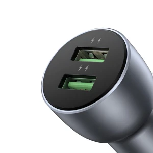 Автомобильное зарядное устройство ugreen 2*usb-a алюминий 3a 36w, серое Thumbnail 3