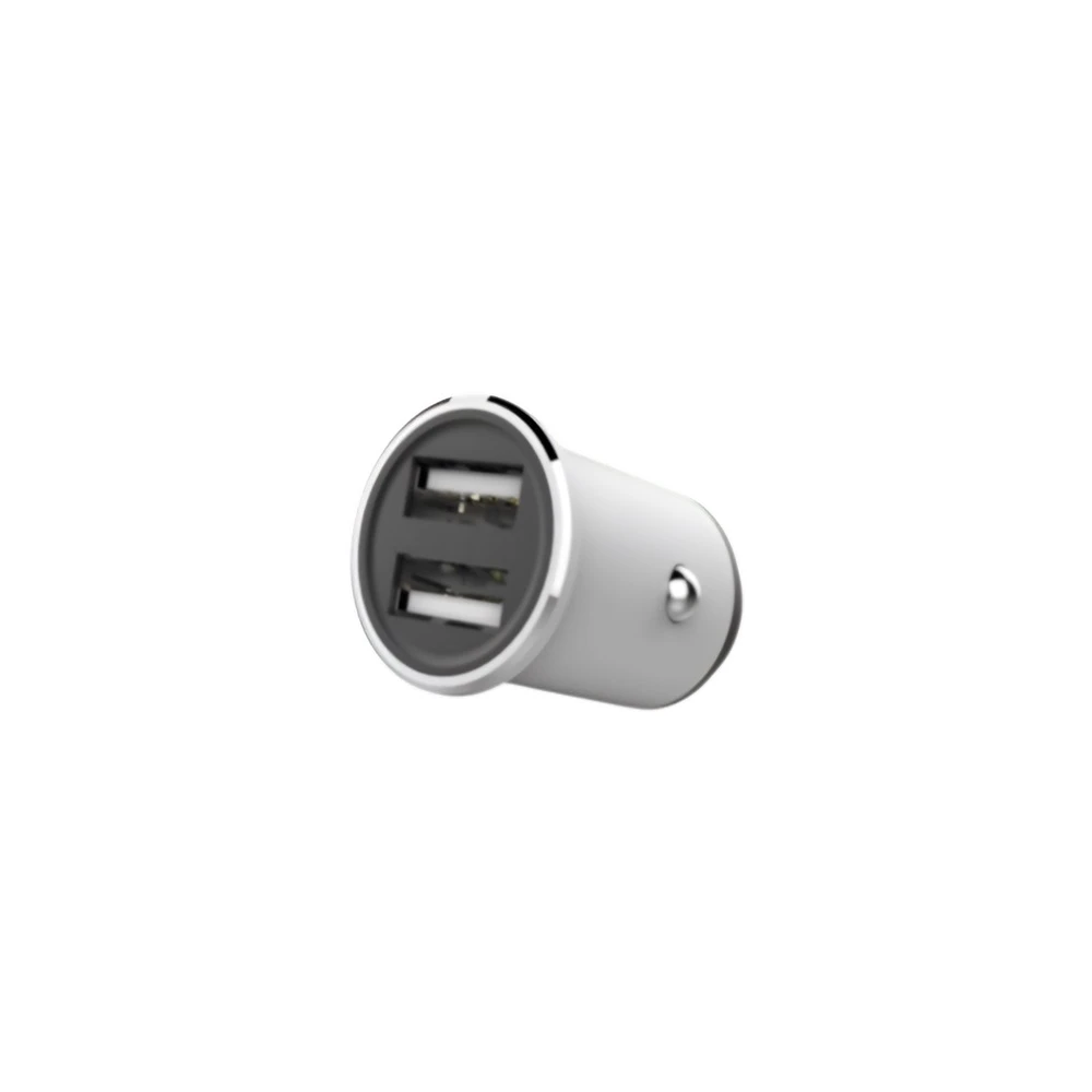 Автомобильное зарядное устройство helmet с кабелем lightning 2xusb 2.4a, серебристое 3