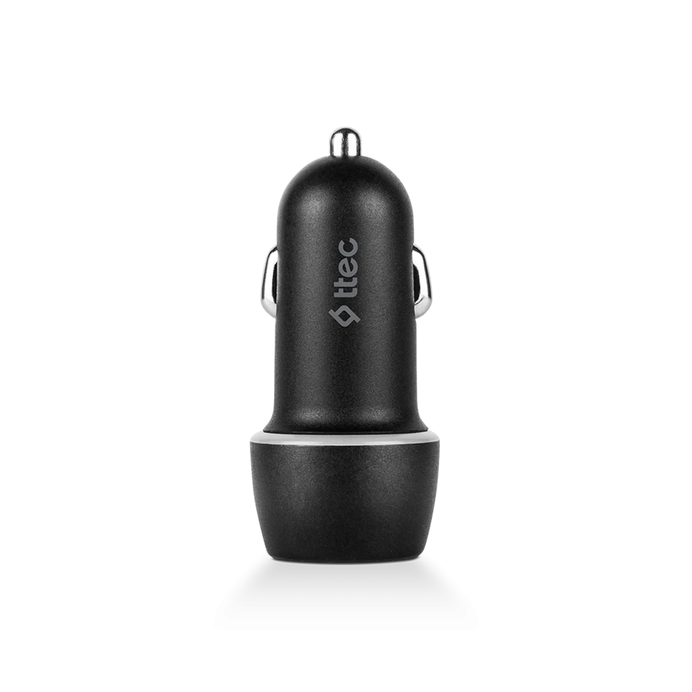 Ttec car charger usb-a 2.1a with micro-usb cable, black 2