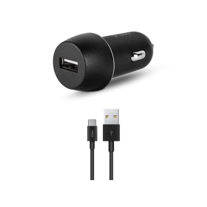 Ttec car charger usb-a 2.1a with type-c cable, black