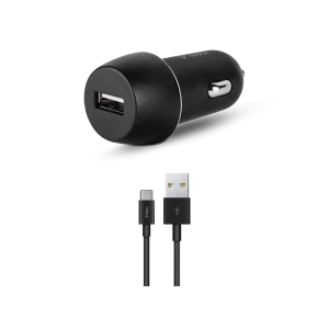 ttec Car Charger USB-A 2.1A with Type-C Cable, Black