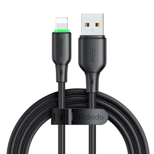 Кабель mcdodo alpha series usb-a to lightning с led 2a 1.2м, черный
