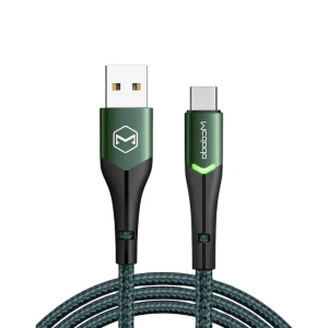 Mcdodo cable magnificence series usb-a to lightning with switching led 1.2m 2.0a, green