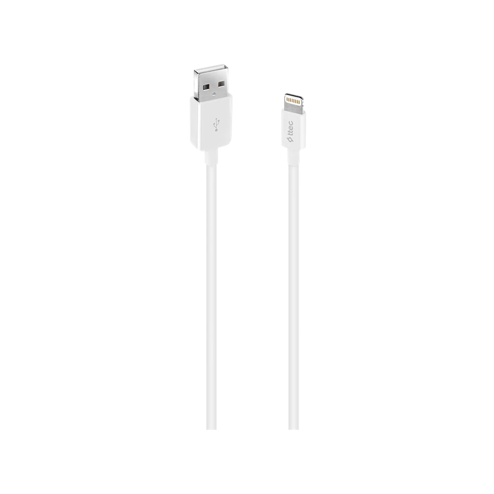 Ttec кабель usb to lightning mfi 2.4a (1.2м), белый 2