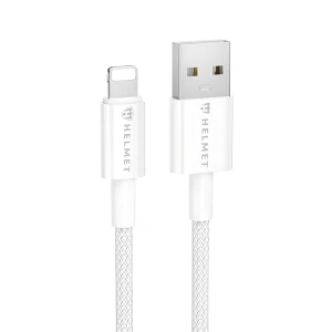 Кабель helmet usb to lightning 20w 1.5m nylon, серый