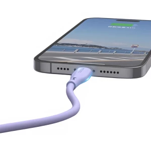 Yesido cable liquid silicone series usb-a to lightning 18w 1m, purple Thumbnail 2