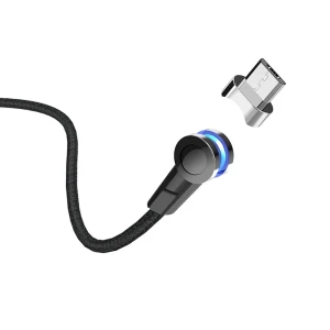 Hoco cable usb to micro usb s8 magnetic 2.4a 1.2m, black Thumbnail 2