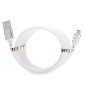 Helmet cable usb to micro usb with magnetic organizer 1m, white Thumbnail 2