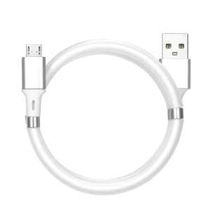 Кабель helmet usb - micro usb с магнитным органайзером 1м, белый