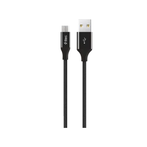 Ttec кабель usb - micro usb 2.4a (1.2 м) alumi, черный